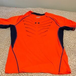 Under Armour Bright Orange and Dark Blue Sports Tee